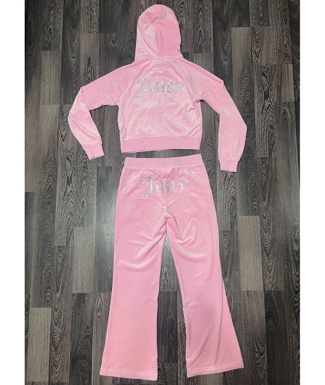 JUICY COUTURE Розовый велюровый костюм с брюками, фото 2