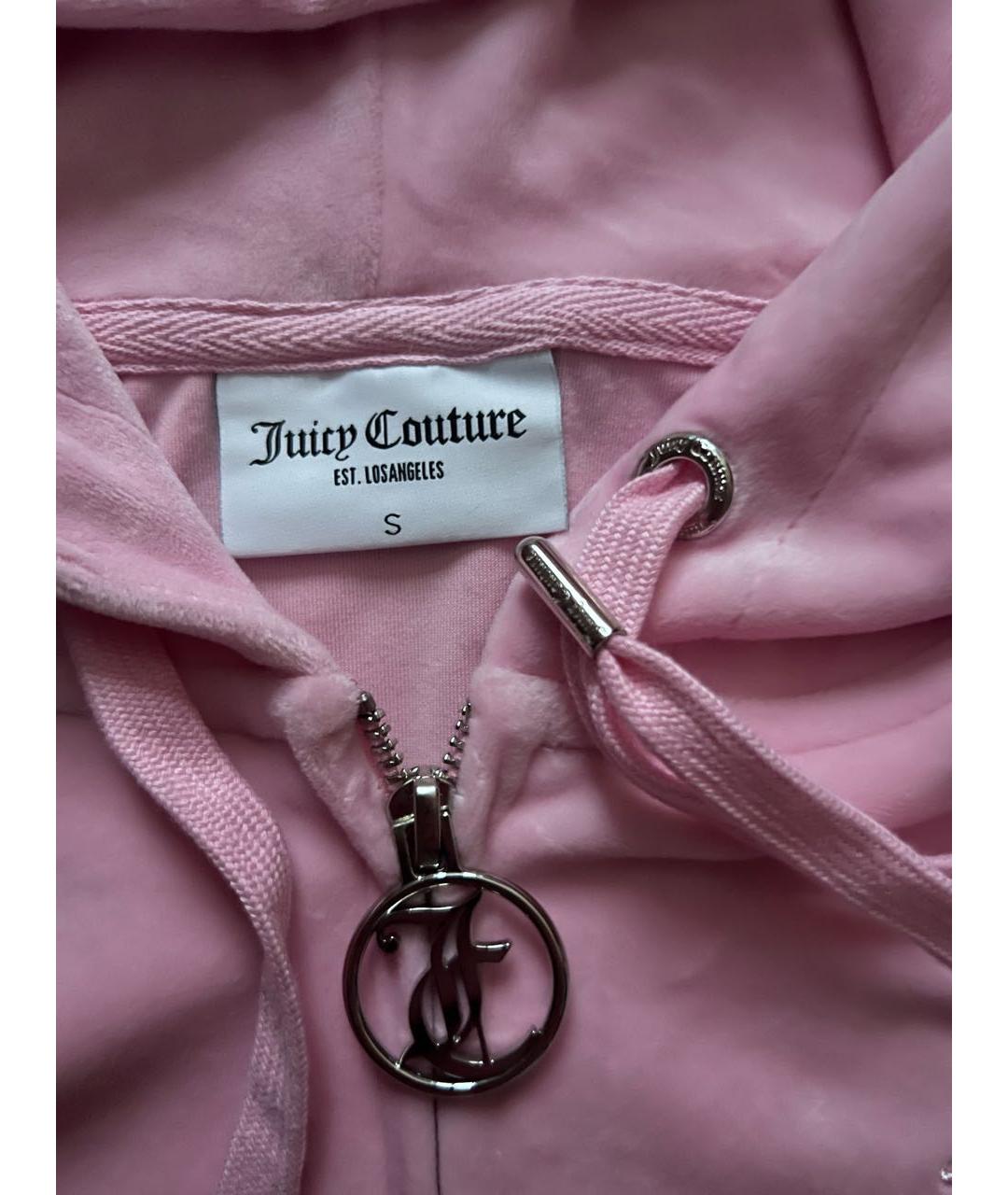 JUICY COUTURE Розовый велюровый костюм с брюками, фото 4