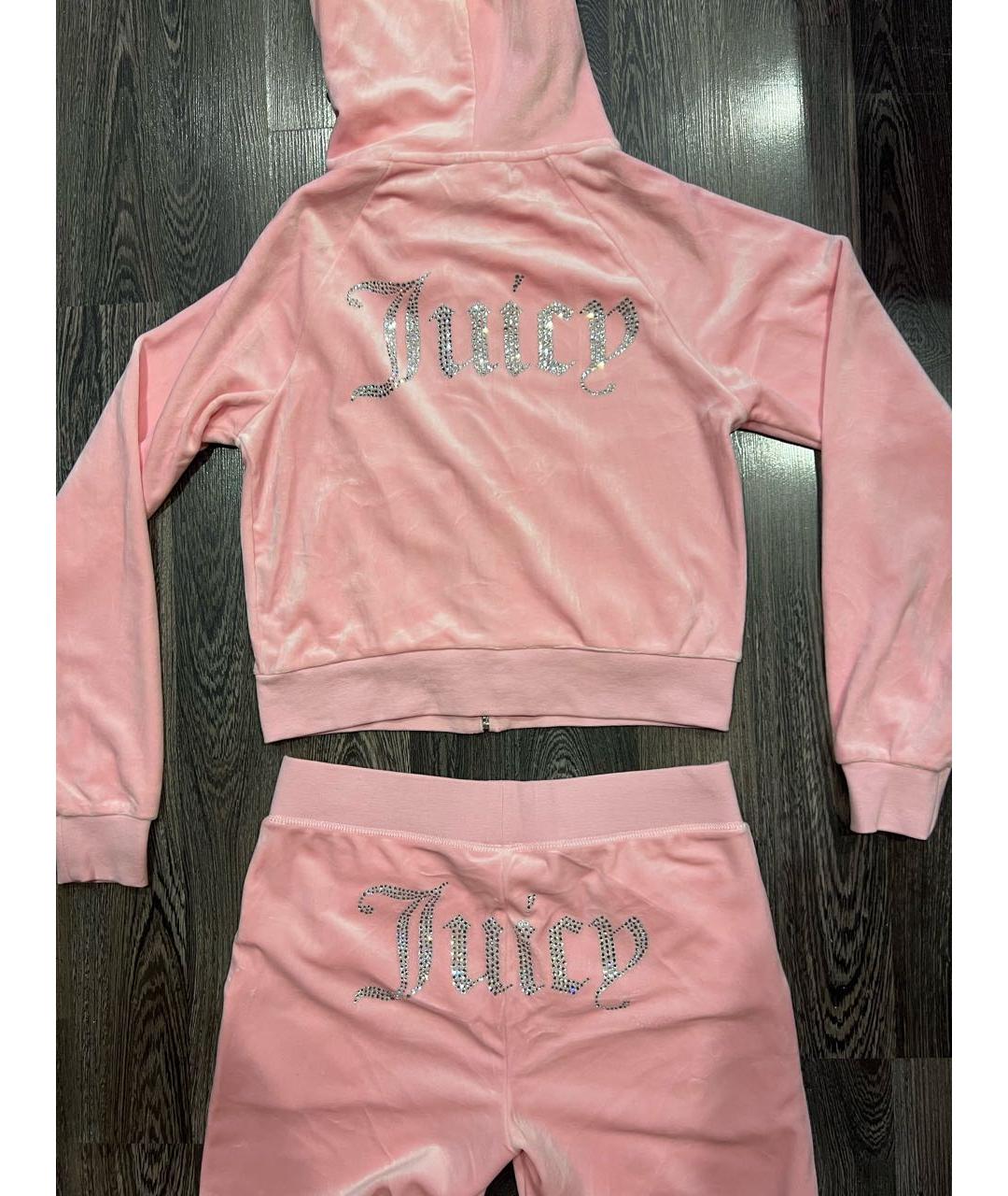 JUICY COUTURE Розовый велюровый костюм с брюками, фото 8