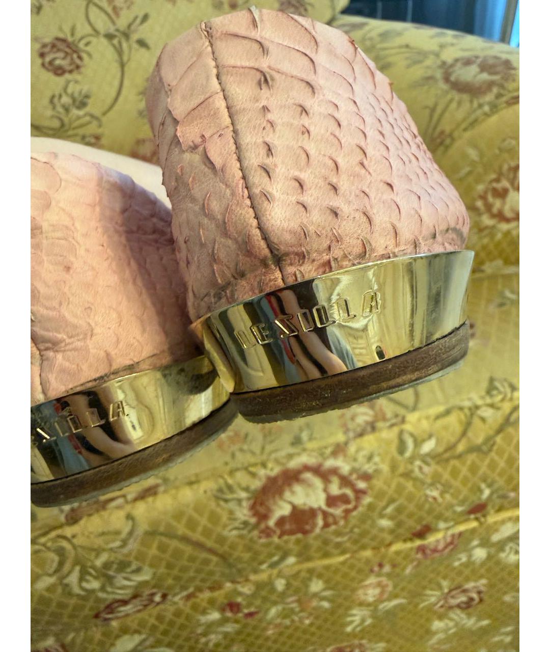 LE SILLA Розовые балетки из экзотической кожи, фото 5