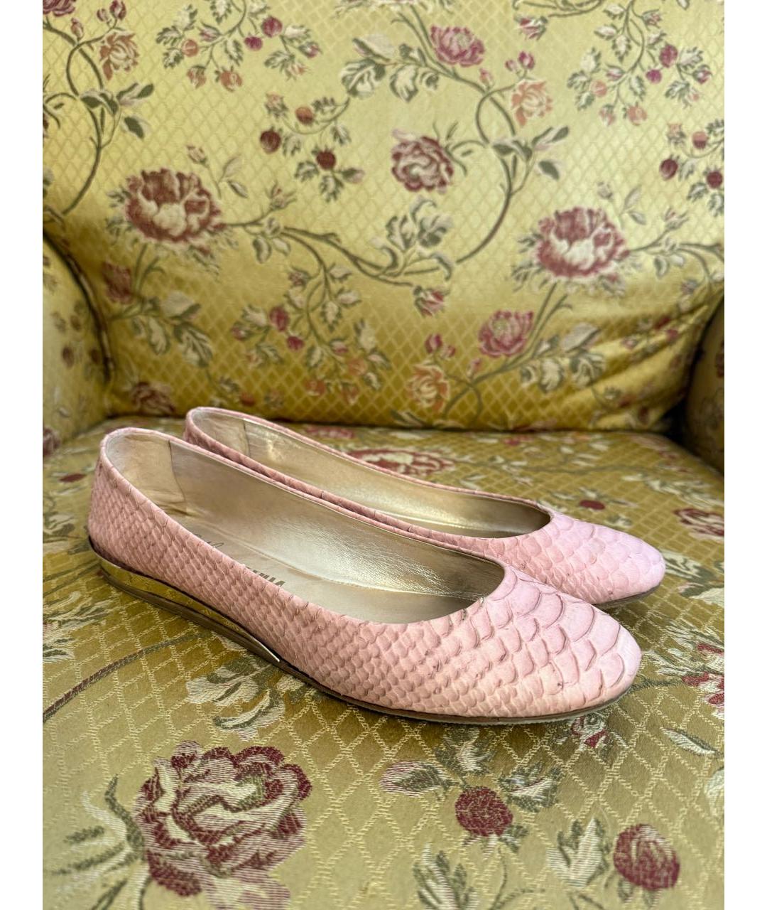 LE SILLA Розовые балетки из экзотической кожи, фото 2