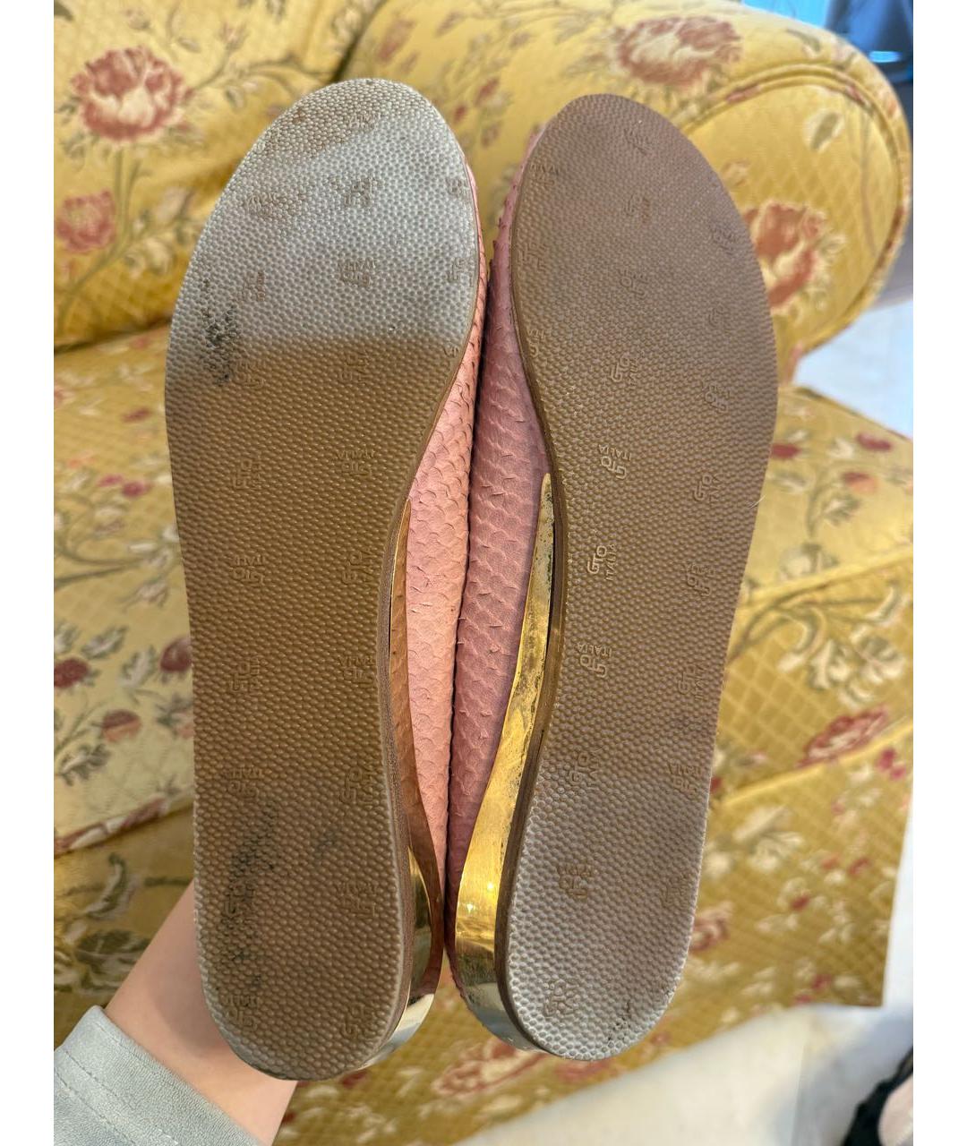 LE SILLA Розовые балетки из экзотической кожи, фото 4