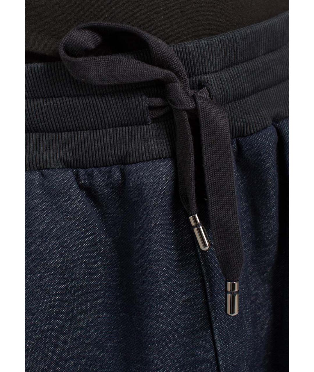 DOLCE&GABBANA Темно-синие хлопковые повседневные брюки, фото 3