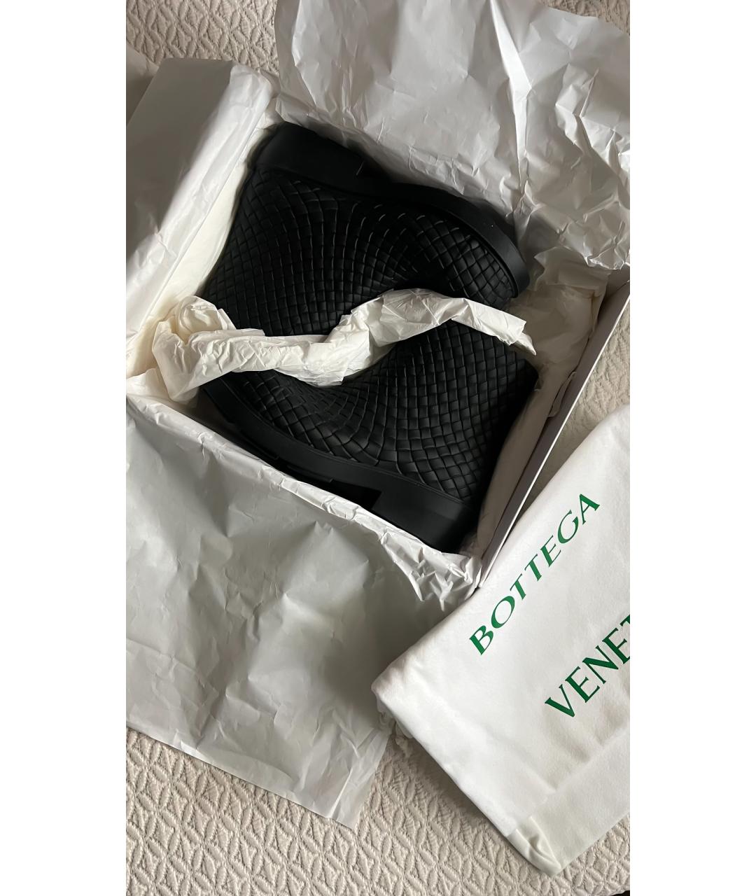 BOTTEGA VENETA Черные резиновые ботинки, фото 5