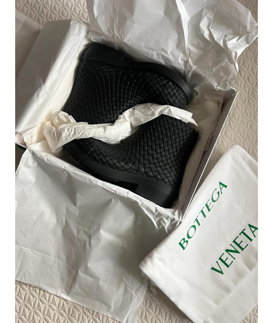 BOTTEGA VENETA Черные резиновые ботинки, фото 2