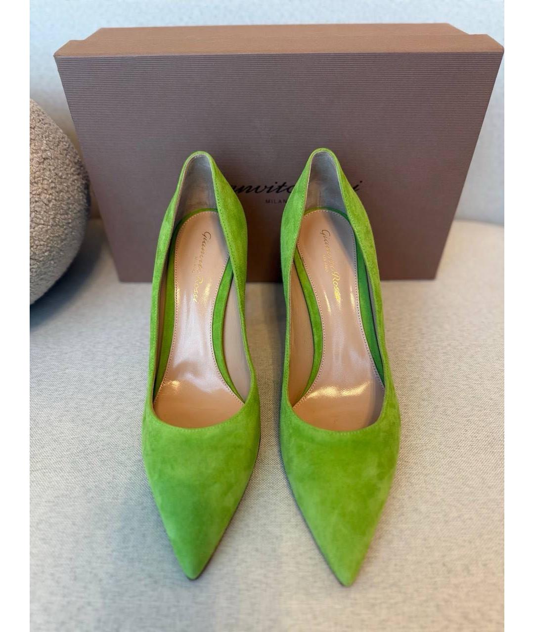 GIANVITO ROSSI Зеленые замшевые туфли, фото 2
