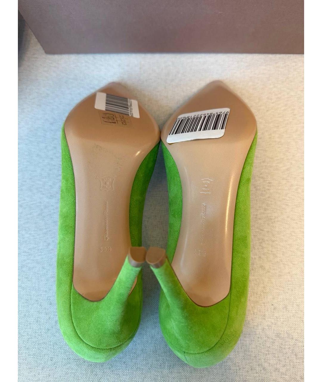 GIANVITO ROSSI Зеленые замшевые туфли, фото 5