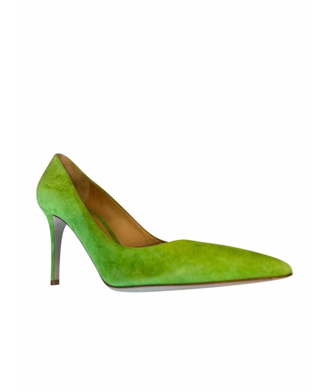 GIANVITO ROSSI Зеленые замшевые туфли, фото 1