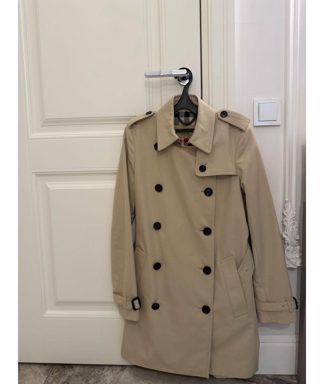 BURBERRY Бежевый полиэстеровый тренч/плащ, фото 6