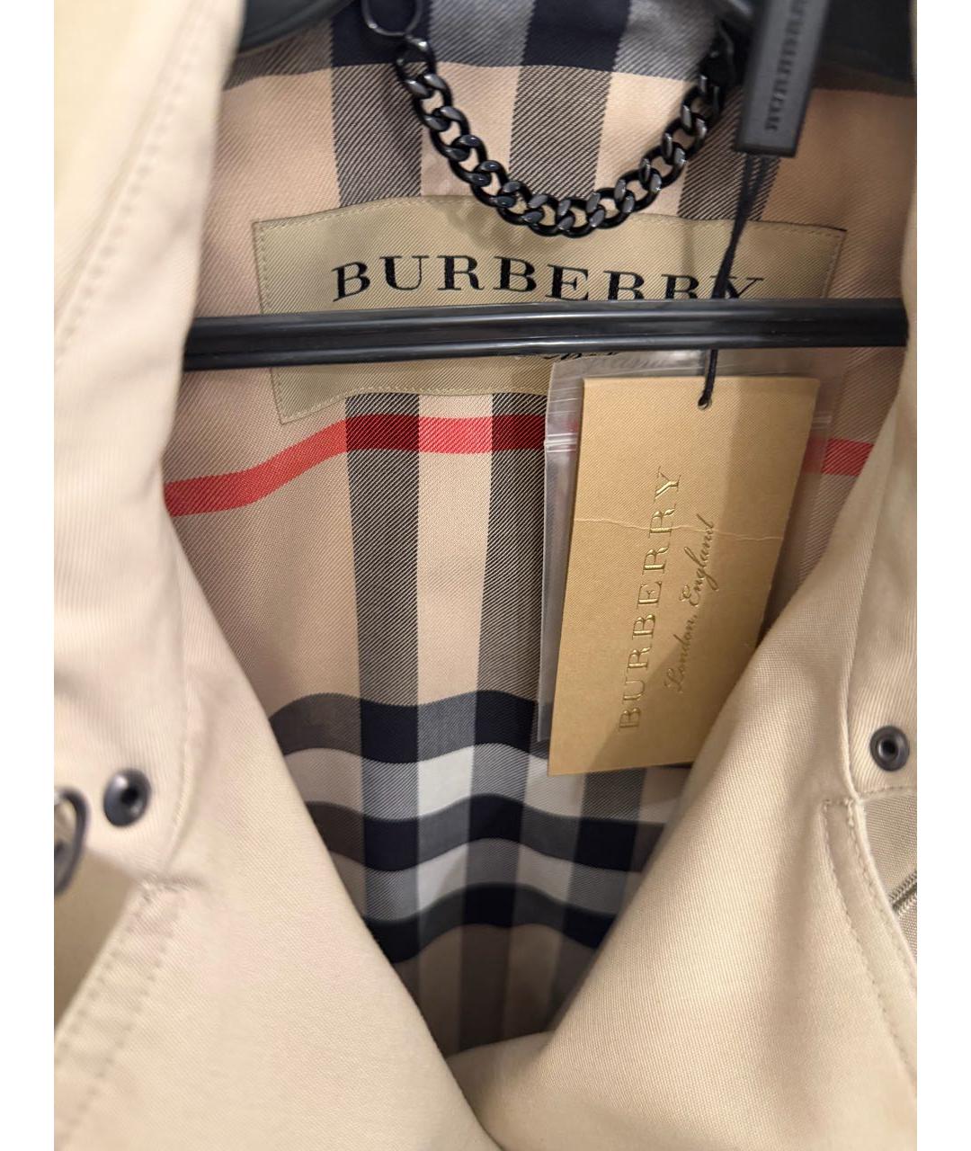 BURBERRY Бежевый полиэстеровый тренч/плащ, фото 3