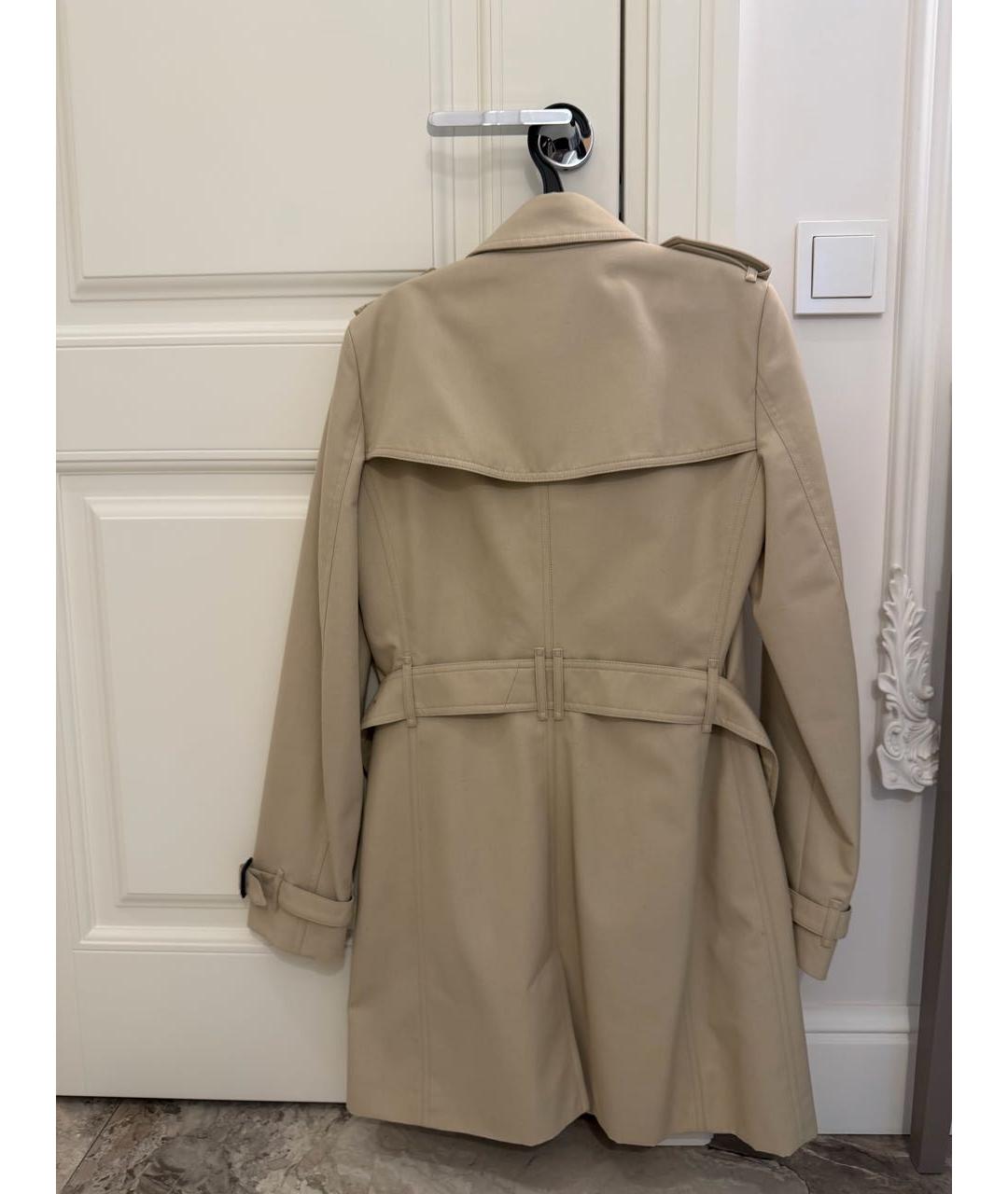 BURBERRY Бежевый полиэстеровый тренч/плащ, фото 2