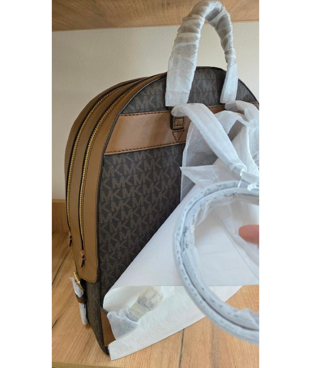 MICHAEL KORS Коричневый кожаный рюкзак, фото 6