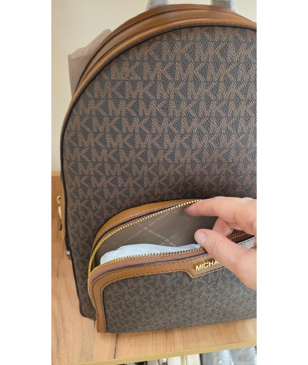 MICHAEL KORS Коричневый кожаный рюкзак, фото 9