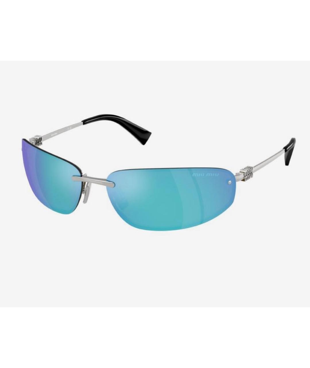 MIU MIU Серебряные металлические солнцезащитные очки, фото 5