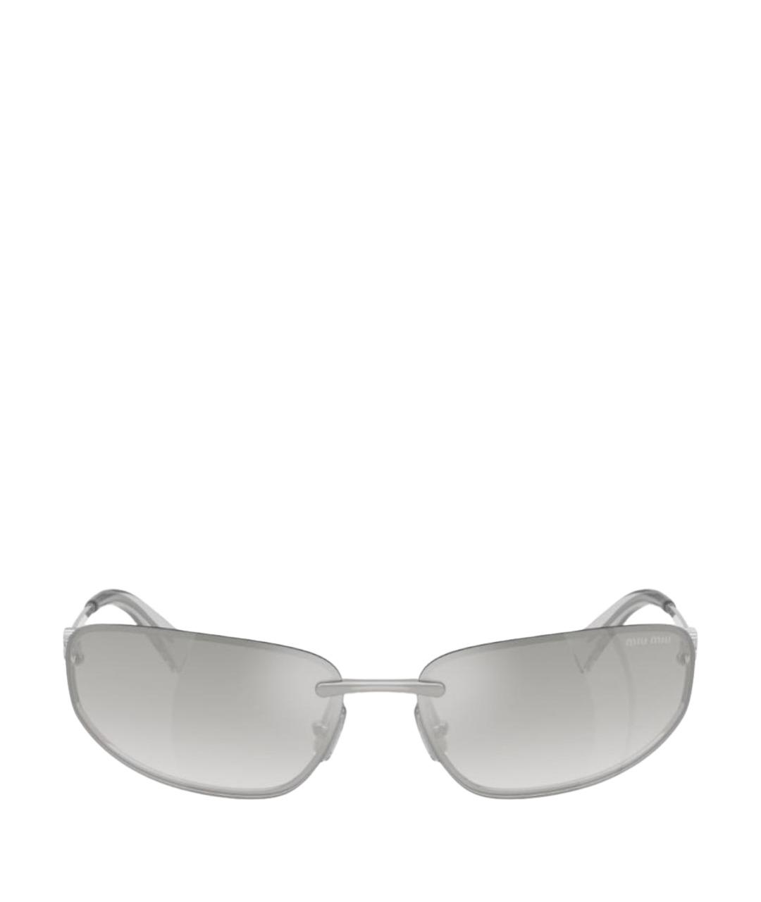 MIU MIU Серебряные металлические солнцезащитные очки, фото 1