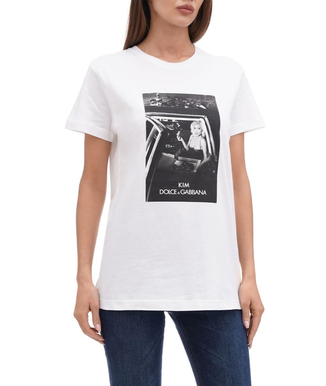 DOLCE&GABBANA Белая хлопковая футболка, фото 4