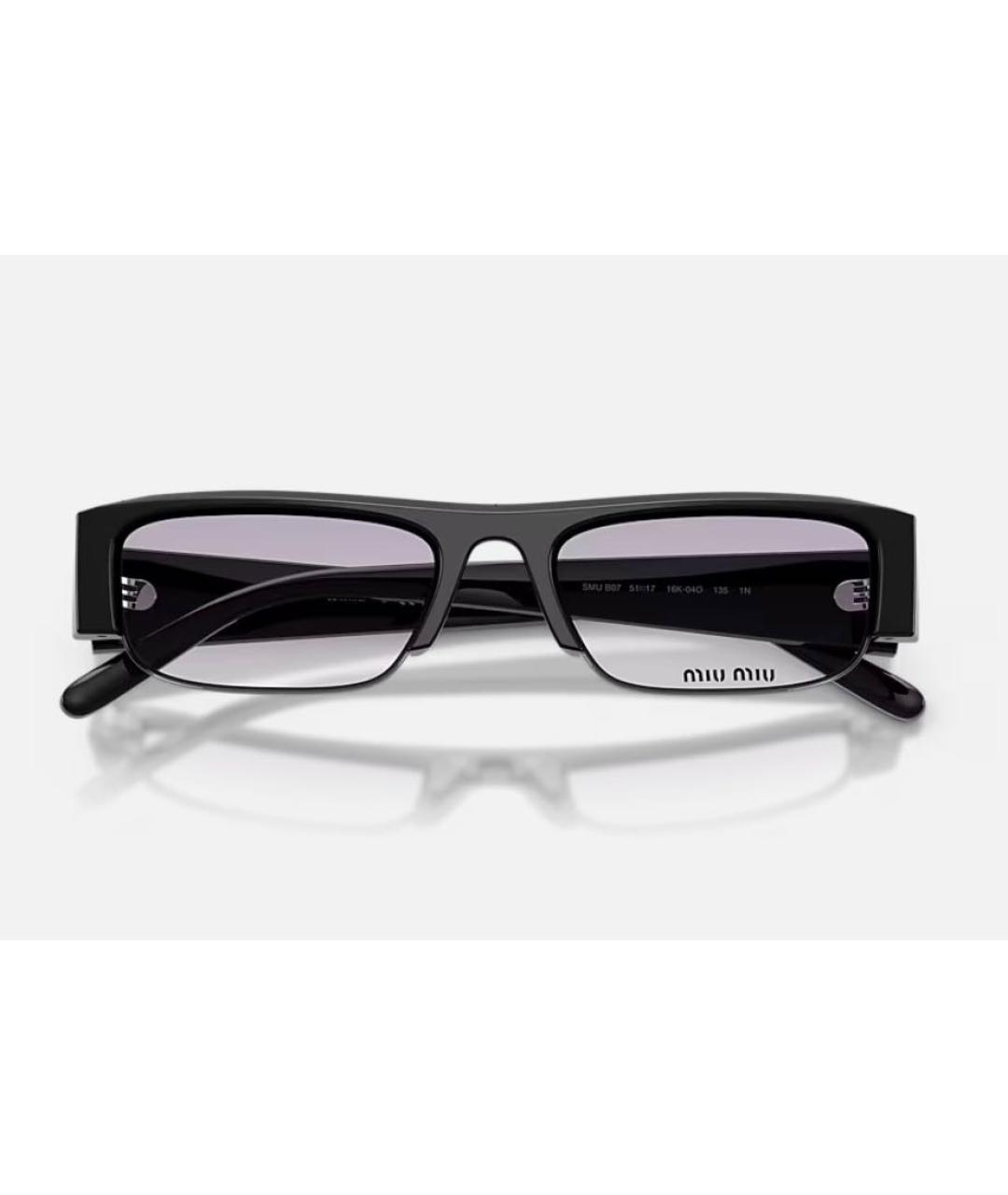 MIU MIU Черные пластиковые солнцезащитные очки, фото 2