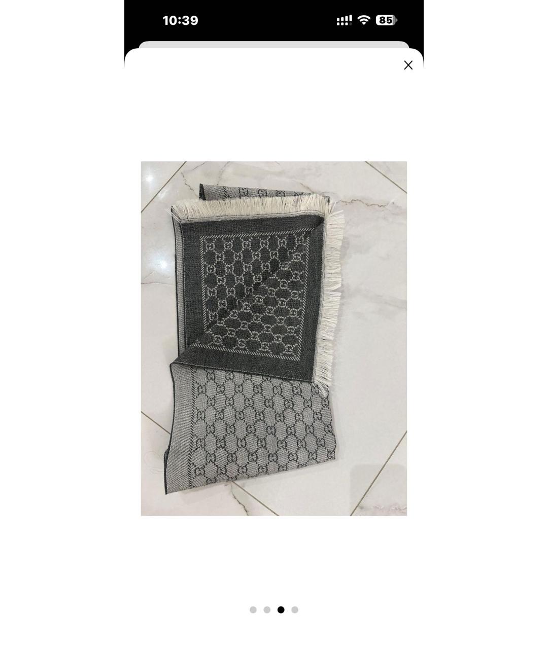 GUCCI Антрацитовый шарф, фото 3