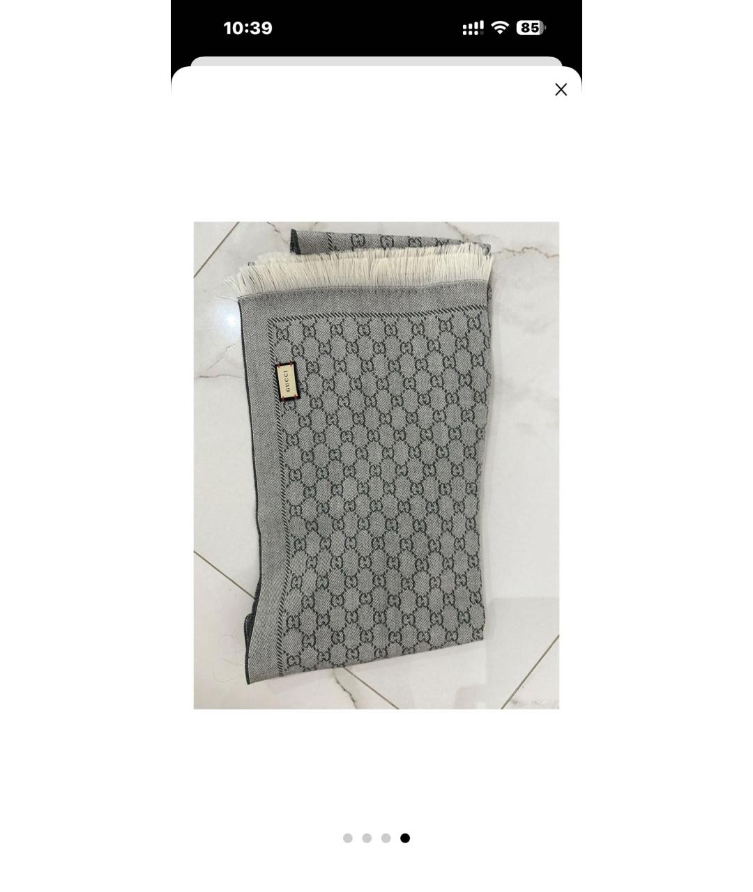 GUCCI Антрацитовый шарф, фото 4