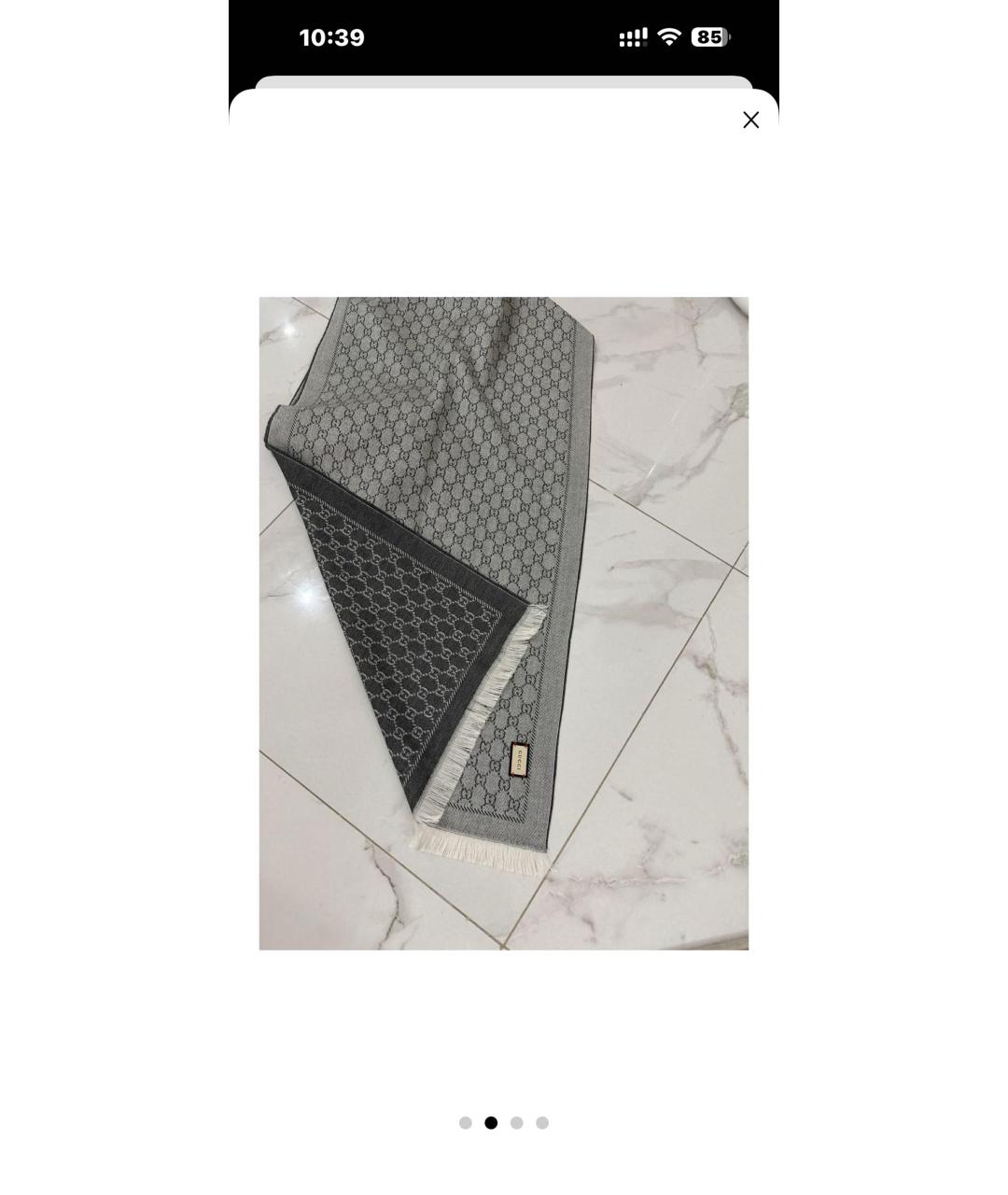 GUCCI Антрацитовый шарф, фото 2