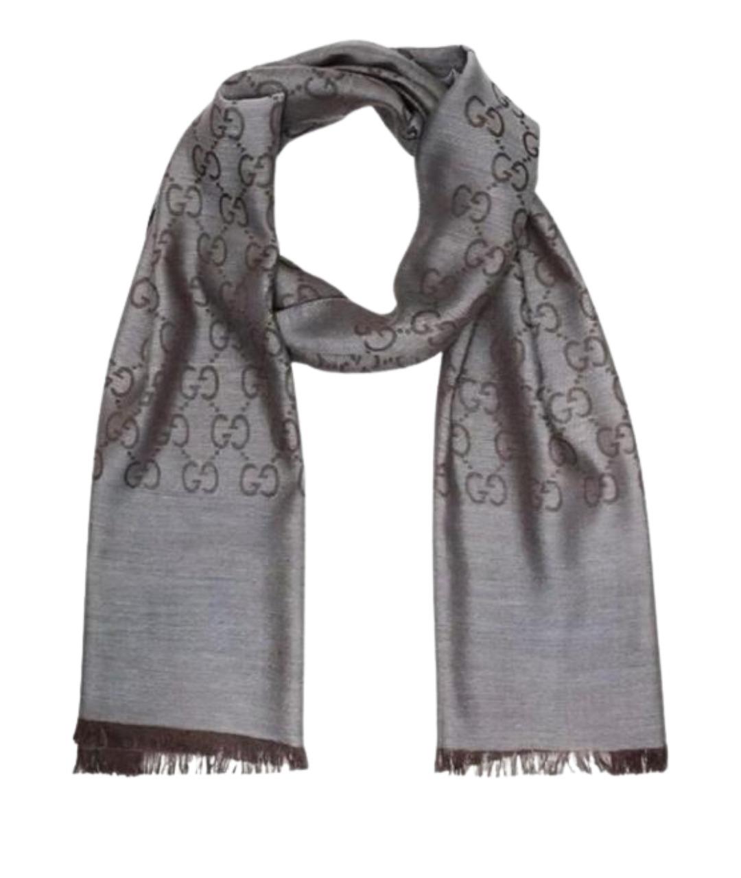 GUCCI Антрацитовый шарф, фото 1