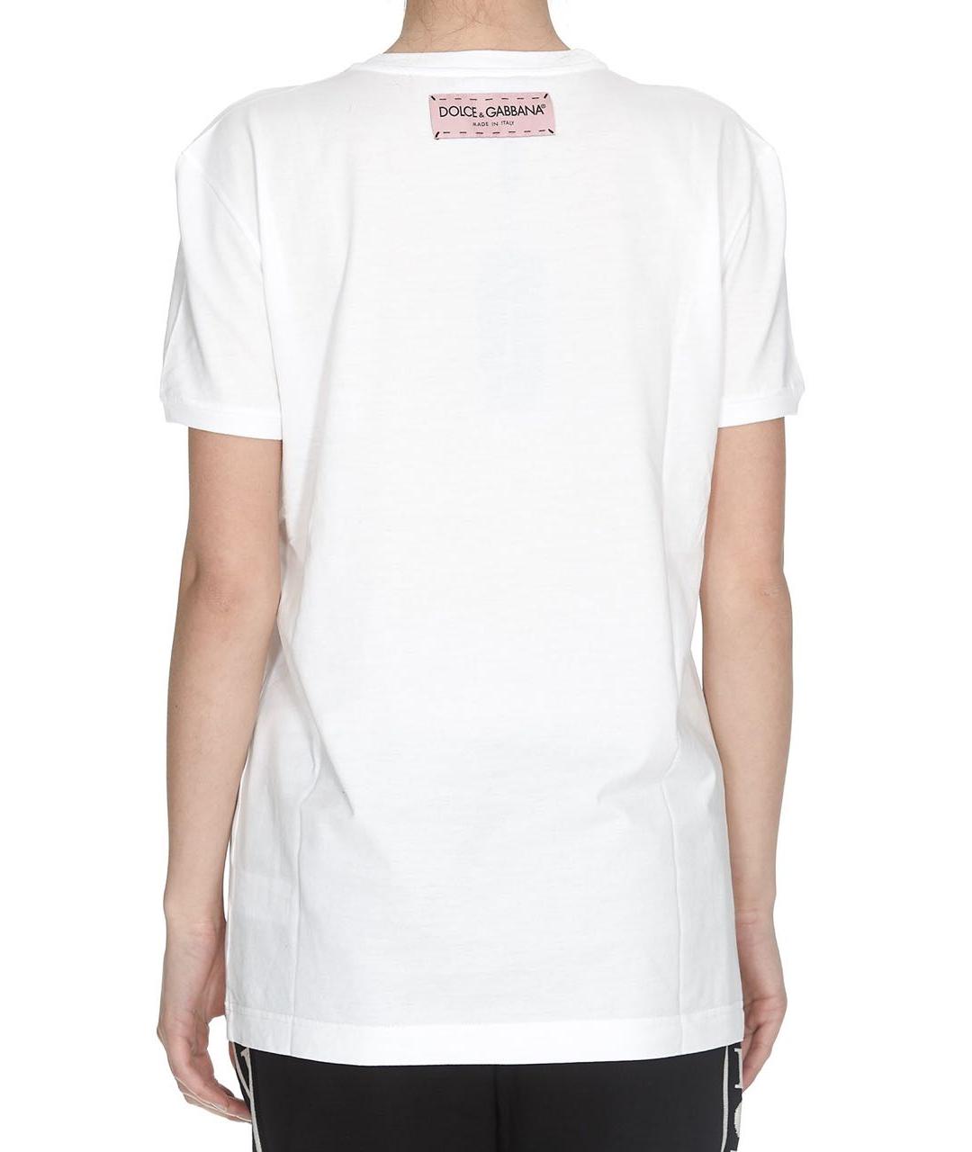 DOLCE&GABBANA Белая хлопковая футболка, фото 3
