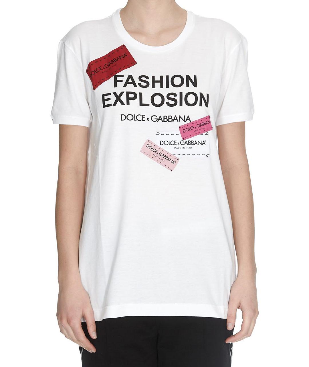 DOLCE&GABBANA Белая хлопковая футболка, фото 2