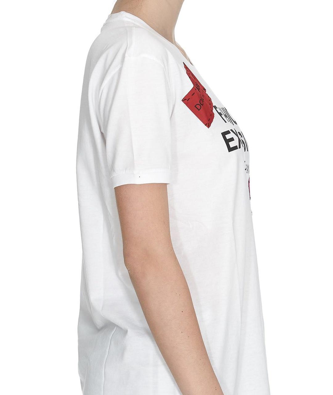 DOLCE&GABBANA Белая хлопковая футболка, фото 4