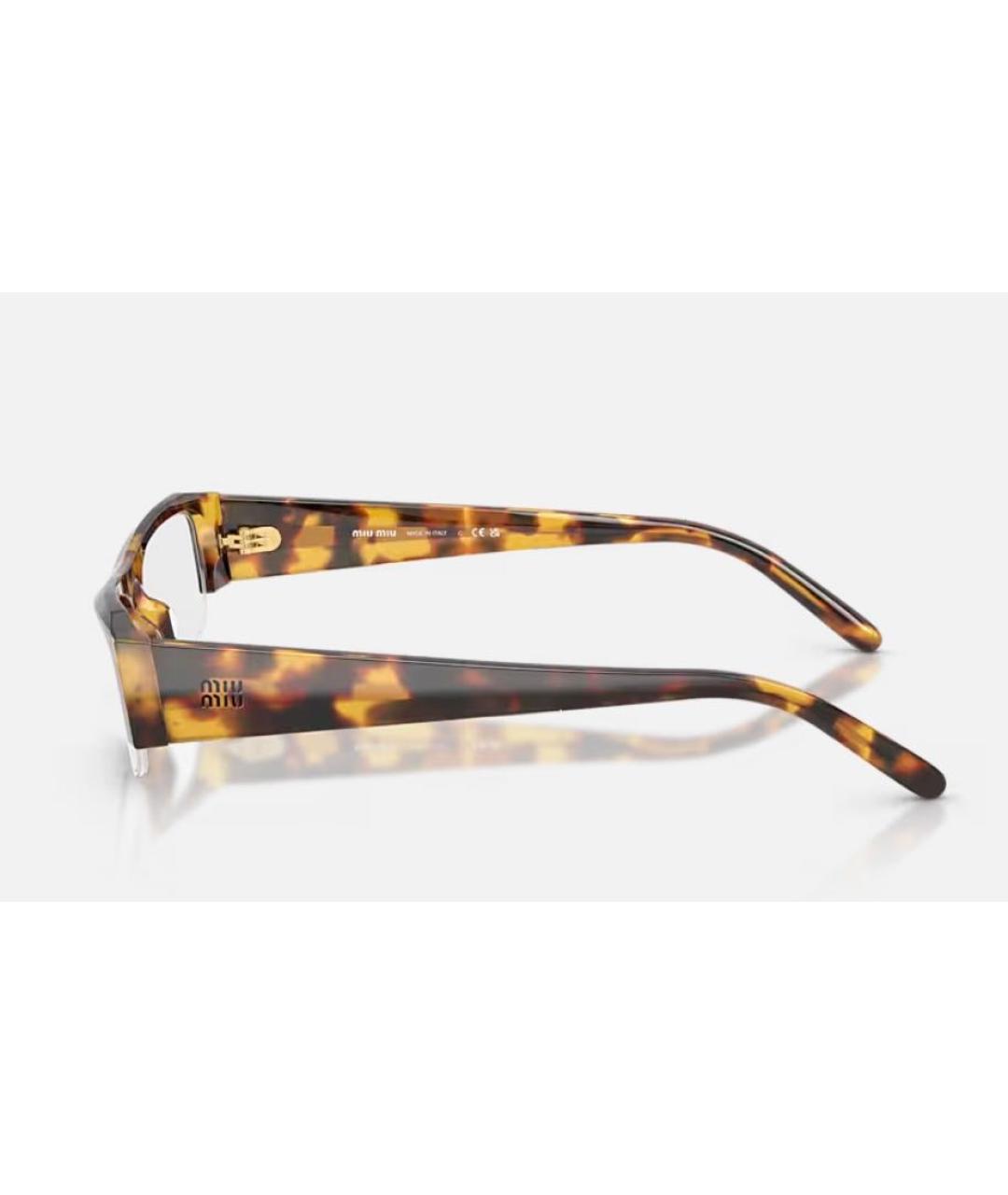 MIU MIU Коричневые пластиковые солнцезащитные очки, фото 3