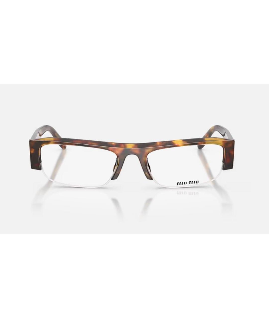 MIU MIU Коричневые пластиковые солнцезащитные очки, фото 2