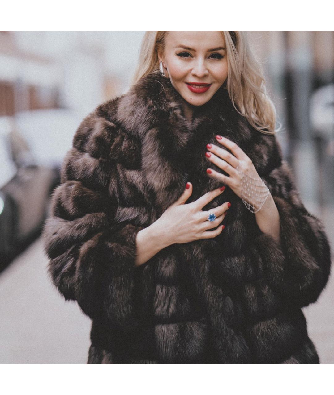 PAOLO MORETTI Коричневая меховая шуба, фото 5