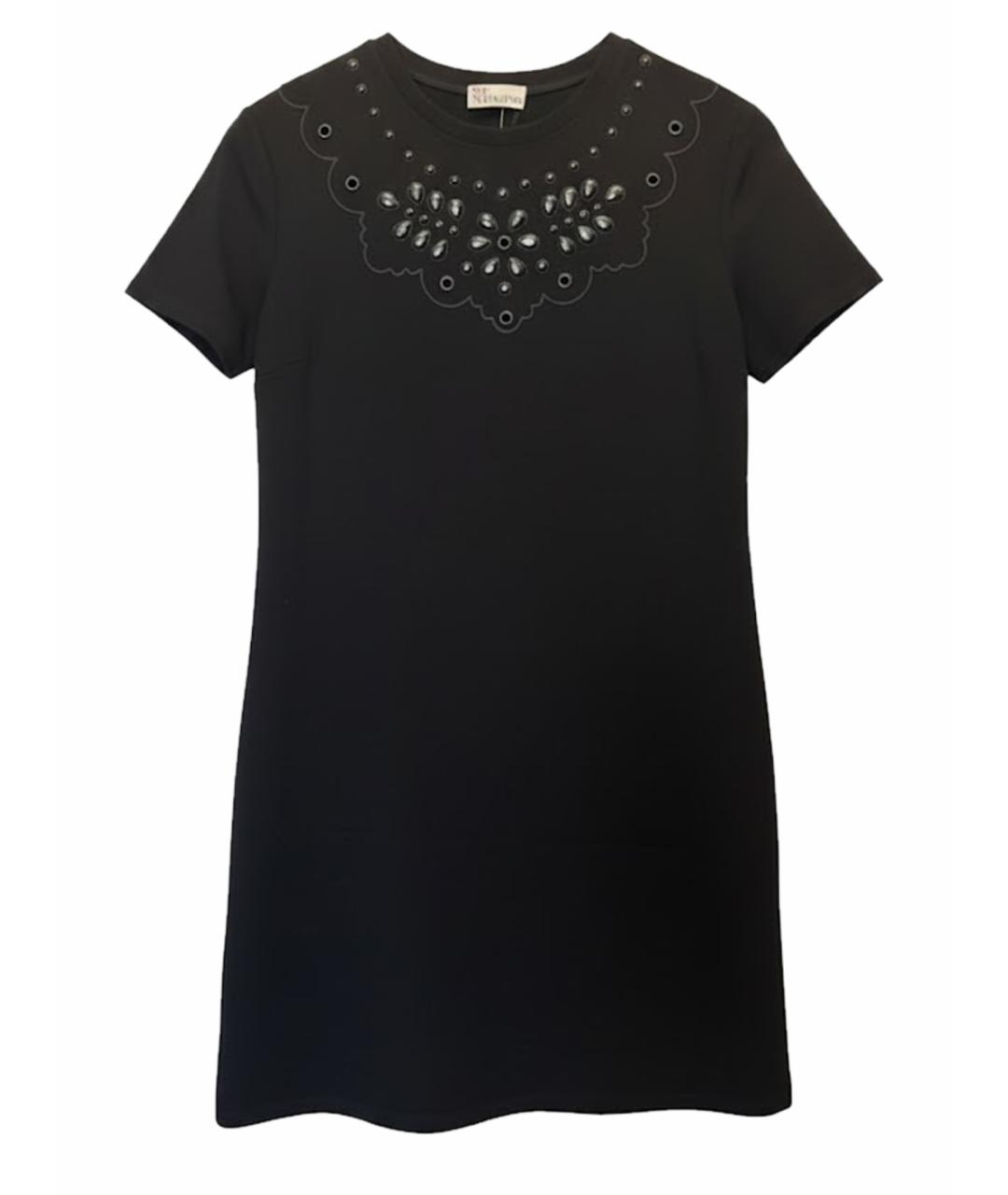 RED VALENTINO Черное вискозное повседневное платье, фото 1