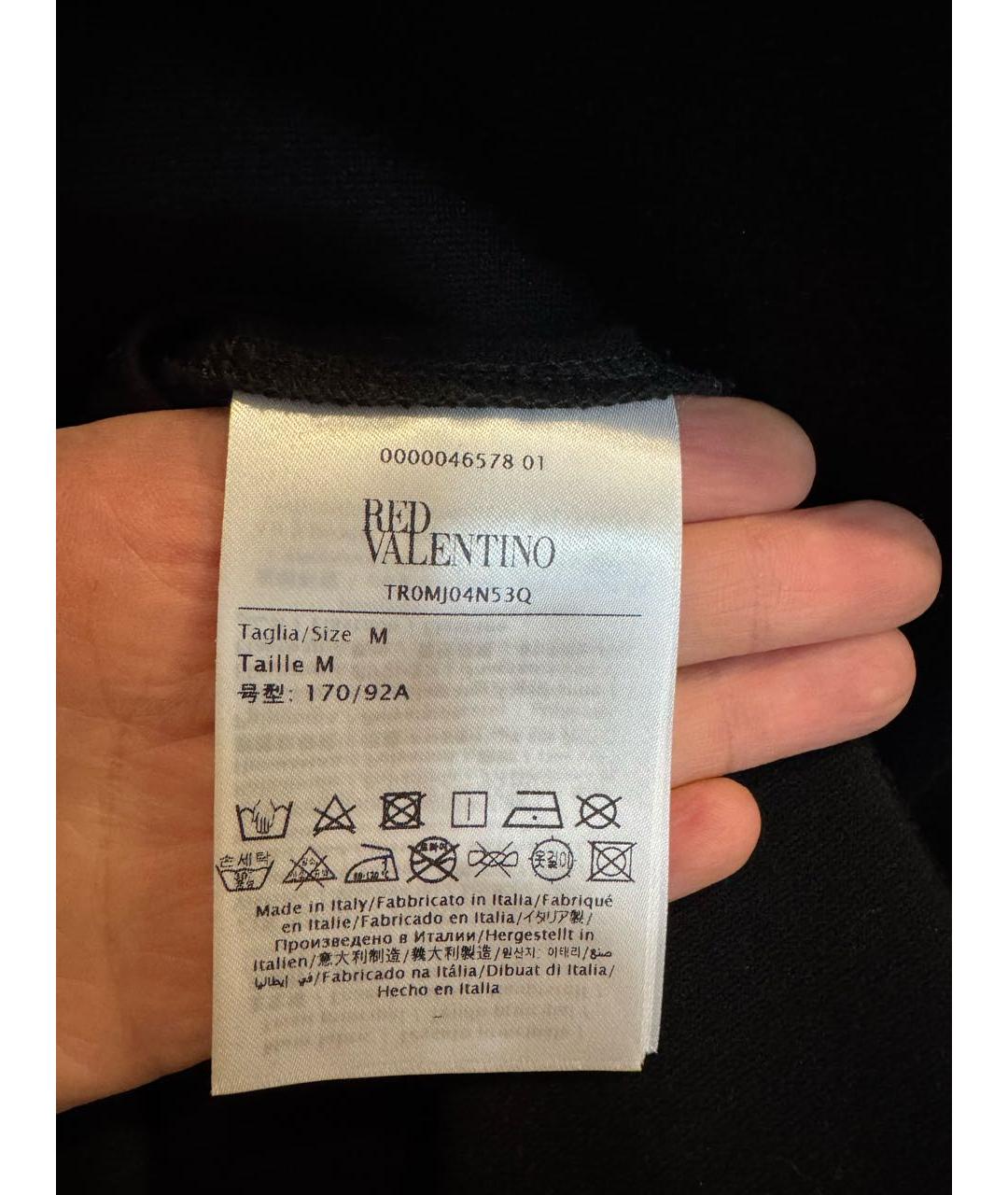 RED VALENTINO Черное вискозное повседневное платье, фото 5