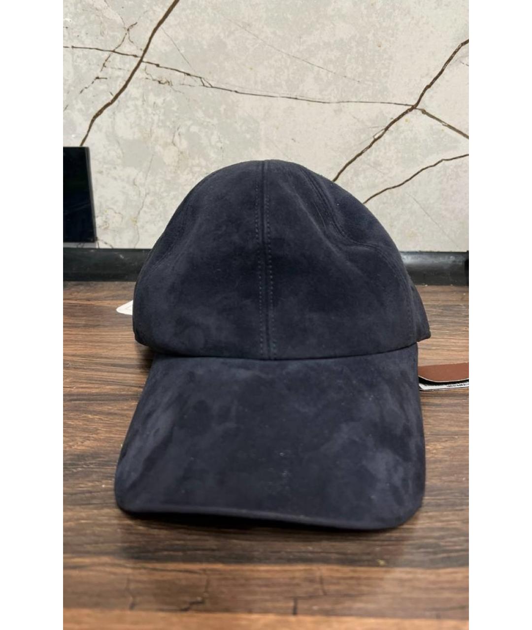 LORO PIANA Темно-синяя кашемировая кепка/бейсболка, фото 3