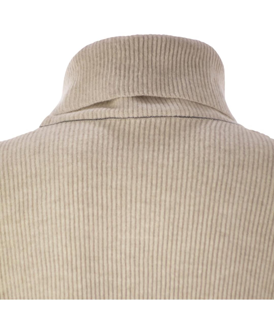 BRUNELLO CUCINELLI Бежевый кашемировый джемпер / свитер, фото 4