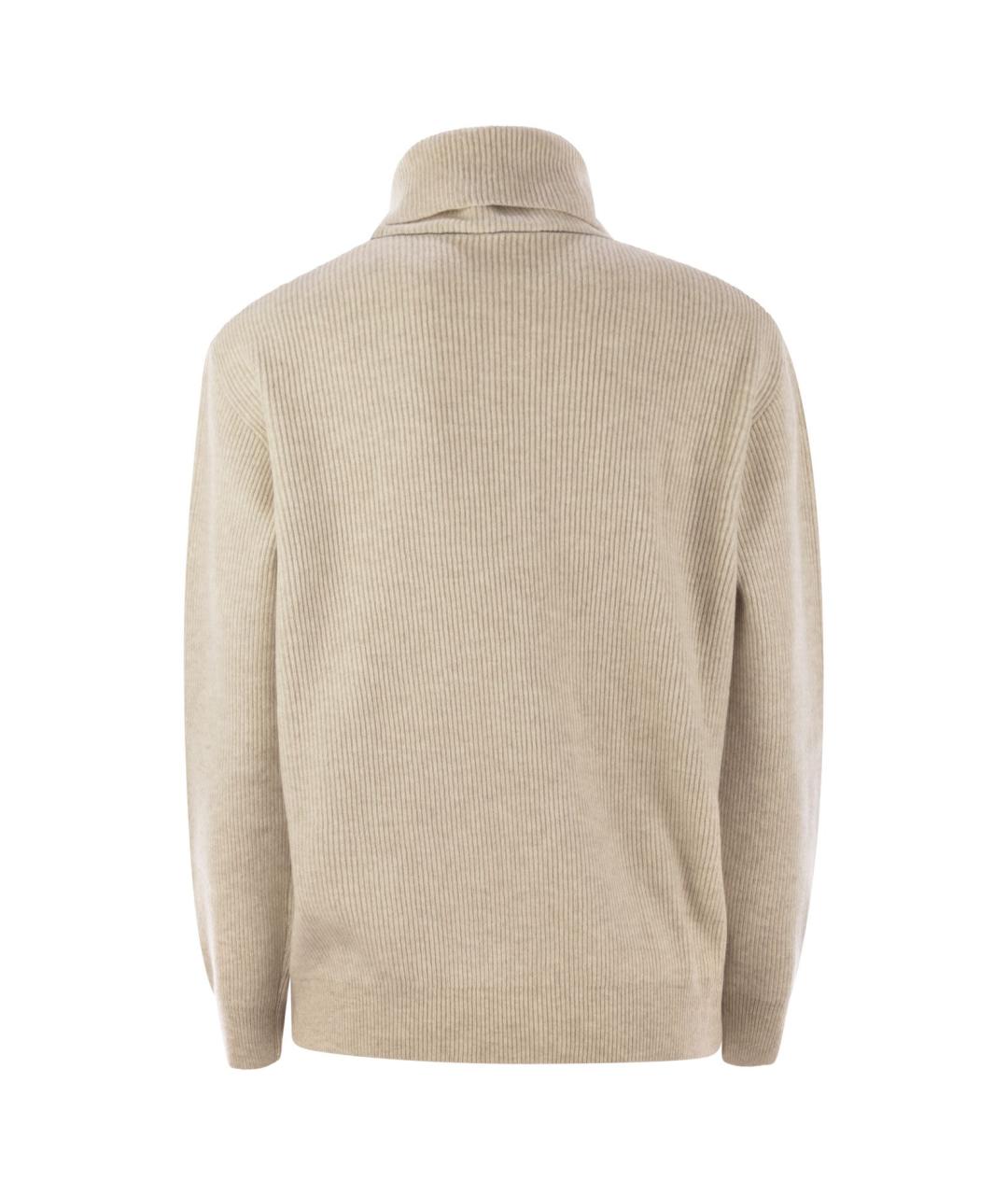 BRUNELLO CUCINELLI Бежевый кашемировый джемпер / свитер, фото 2