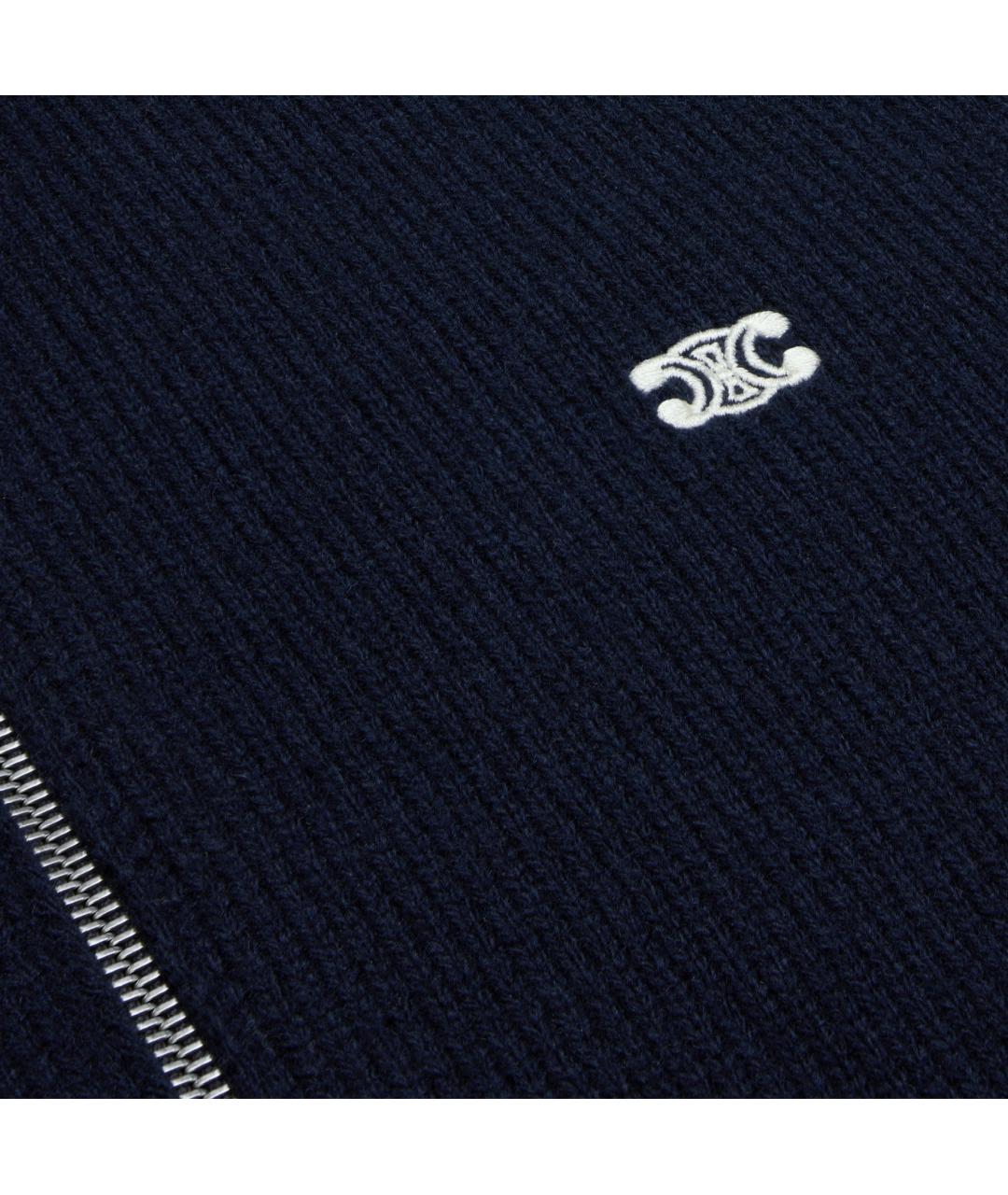 CELINE Темно-синий шерстяной кардиган, фото 4