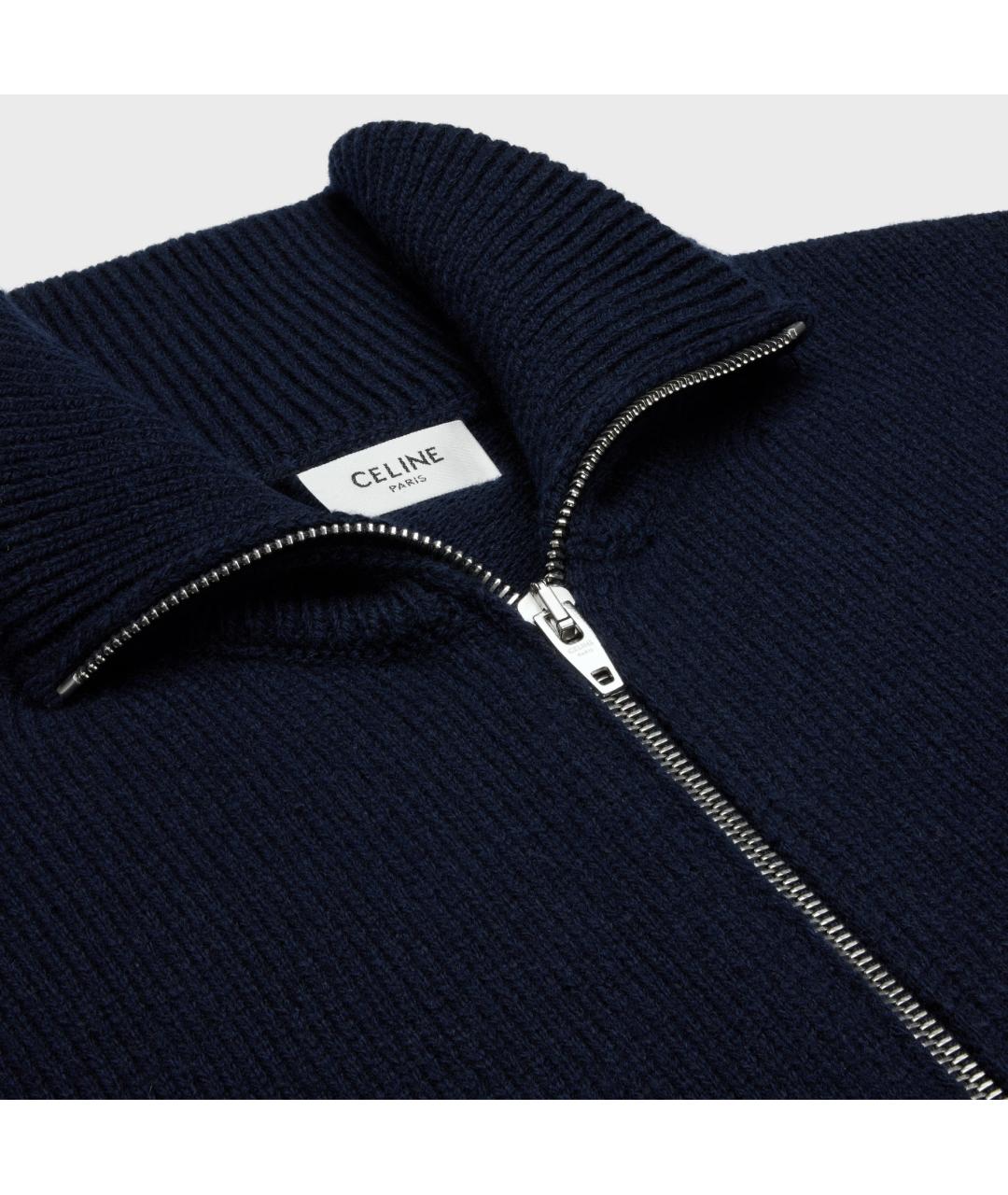 CELINE Темно-синий шерстяной кардиган, фото 3