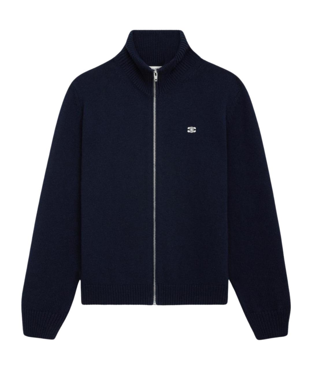 CELINE Темно-синий шерстяной кардиган, фото 1