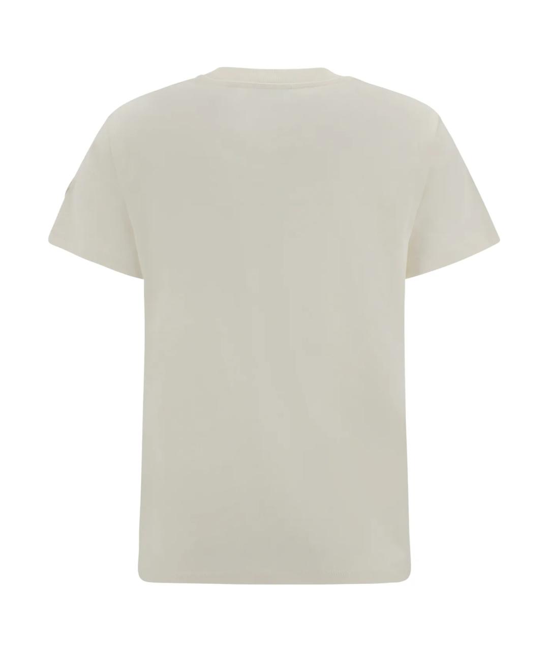 MONCLER Белая хлопковая футболка, фото 2