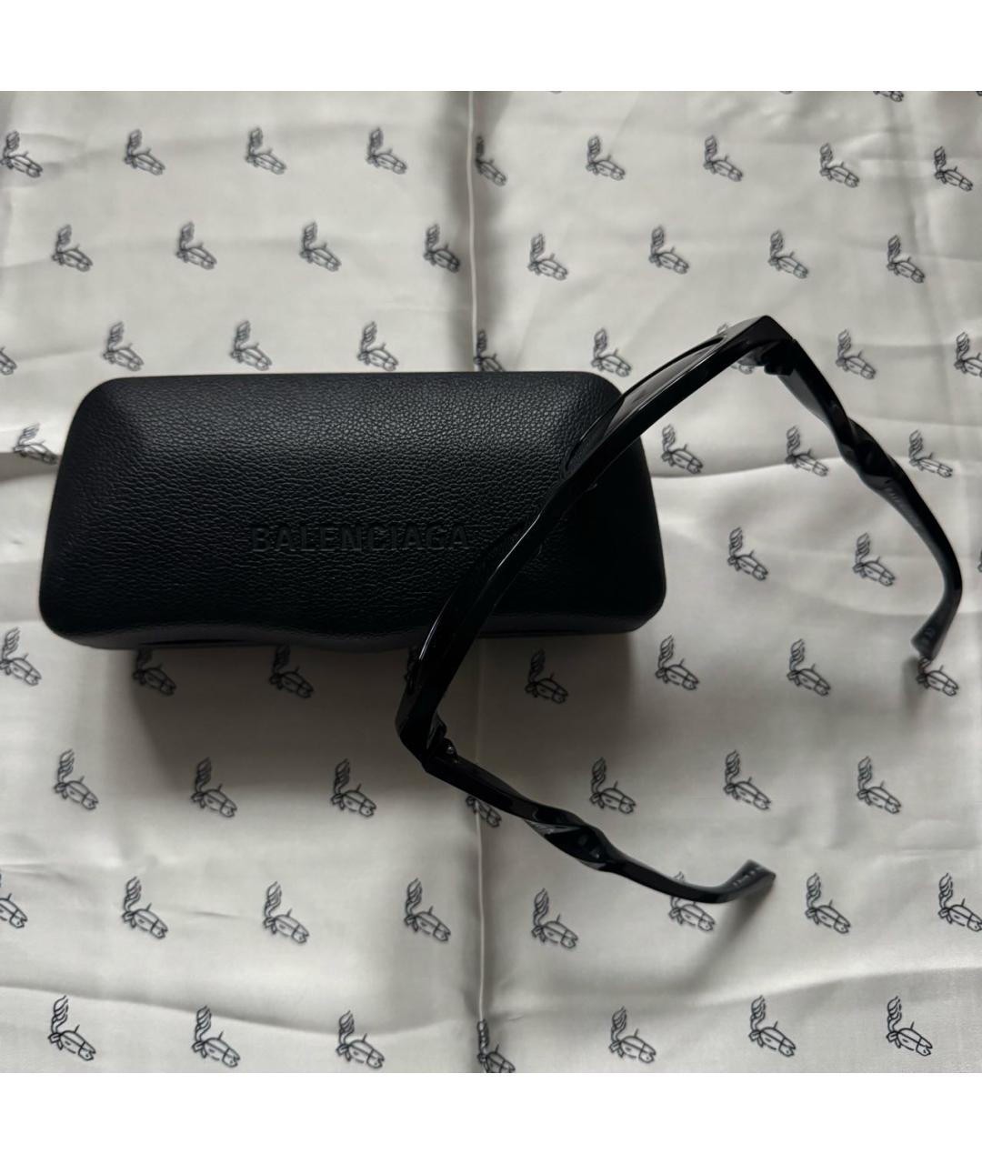 BALENCIAGA Черные пластиковые солнцезащитные очки, фото 4