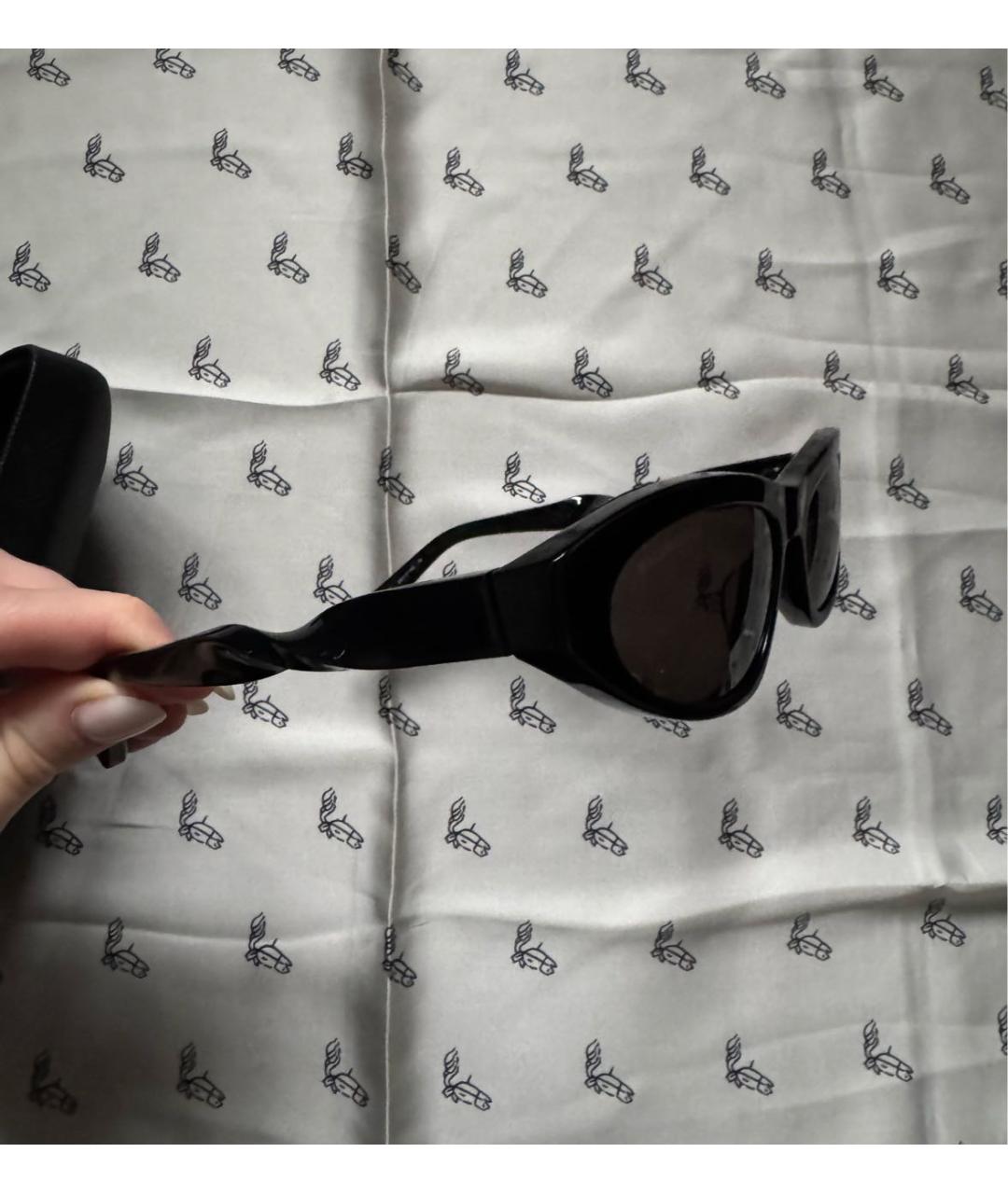 BALENCIAGA Черные пластиковые солнцезащитные очки, фото 3