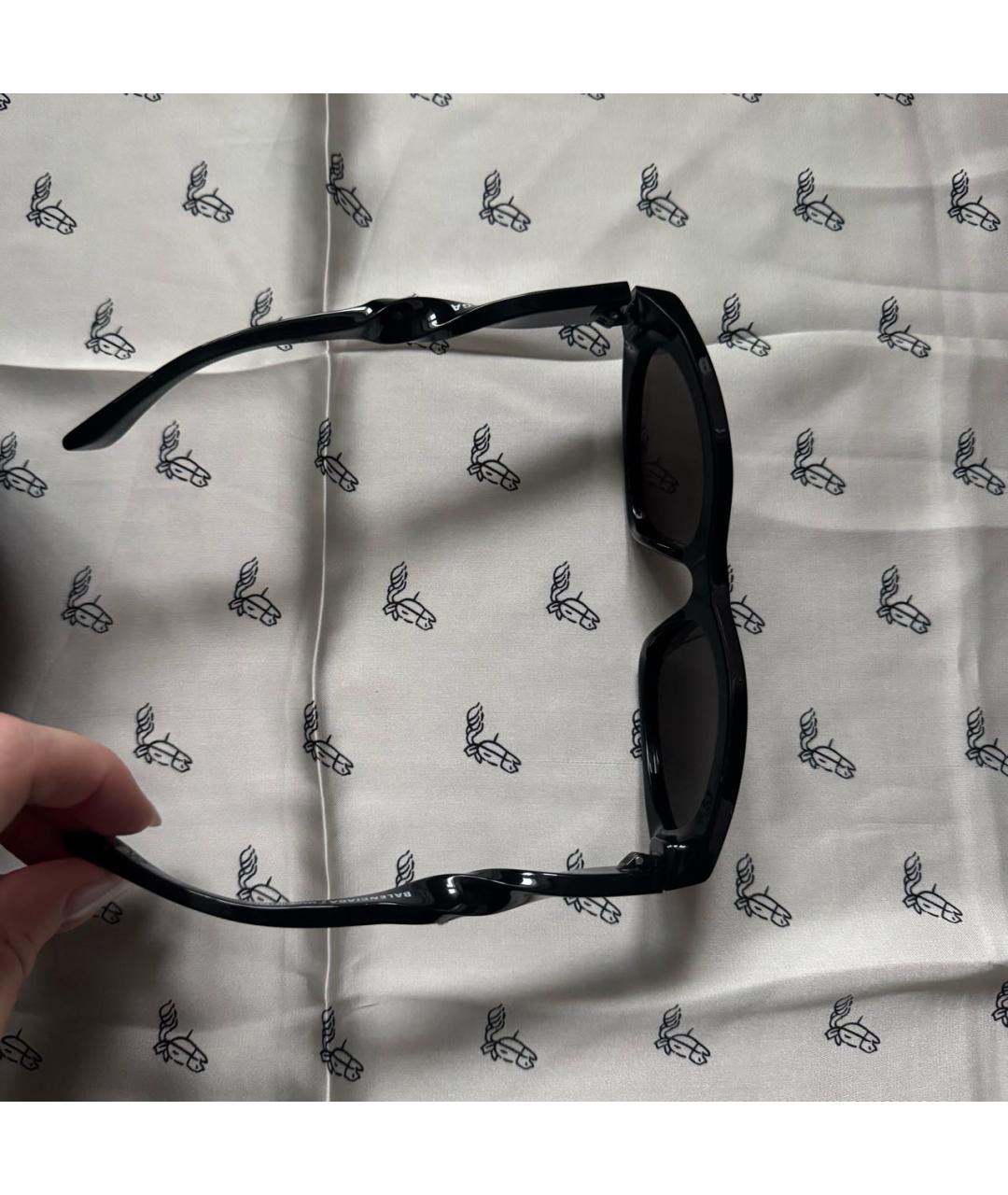 BALENCIAGA Черные пластиковые солнцезащитные очки, фото 5