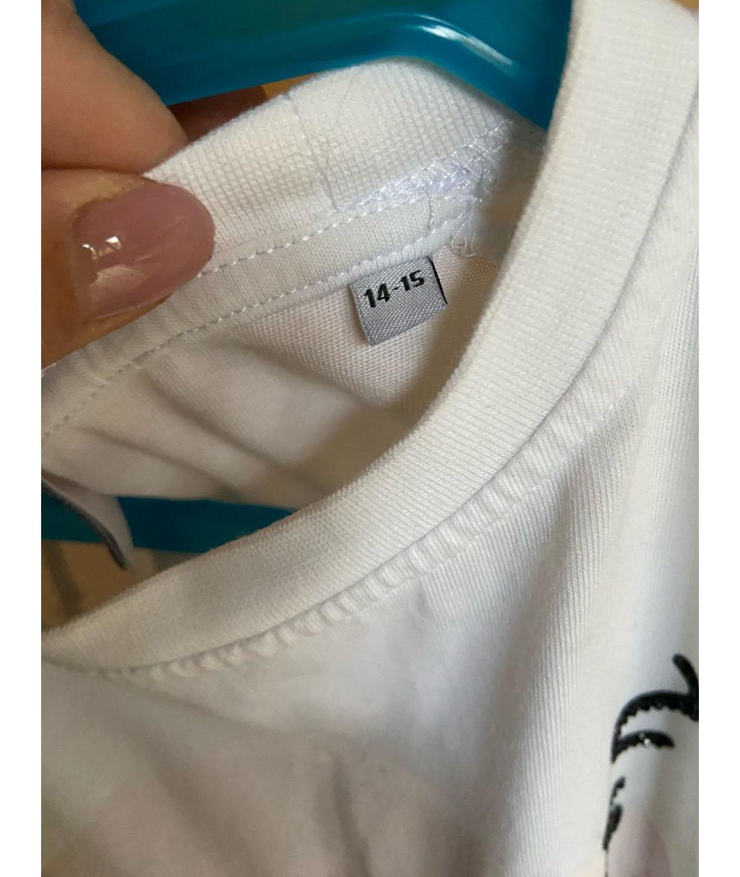 PHILIPP PLEIN Белая хлопковая детская футболка, фото 4