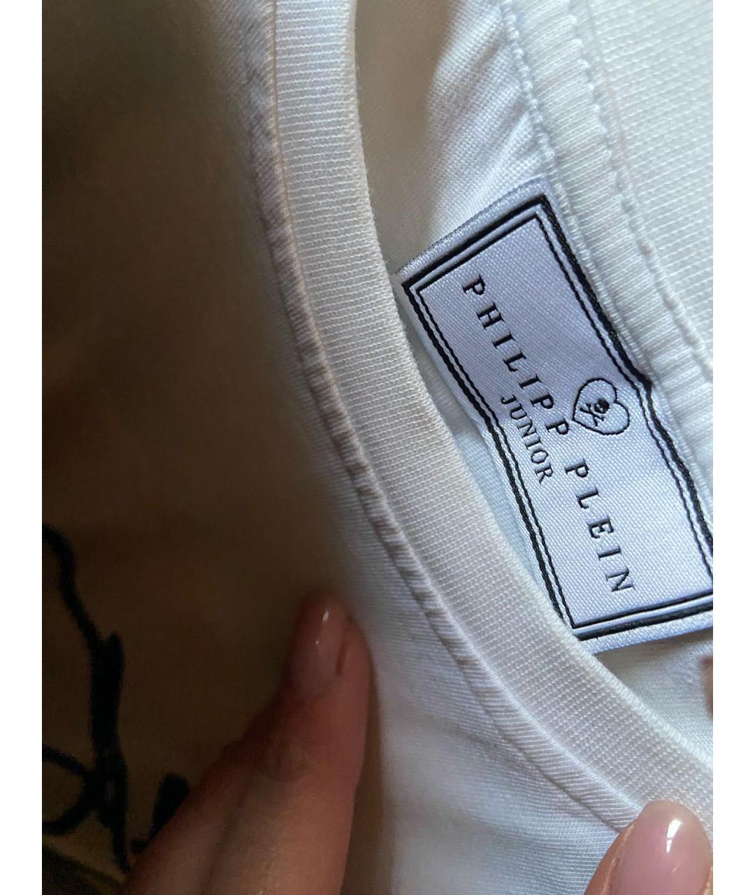 PHILIPP PLEIN Белая хлопковая детская футболка, фото 3