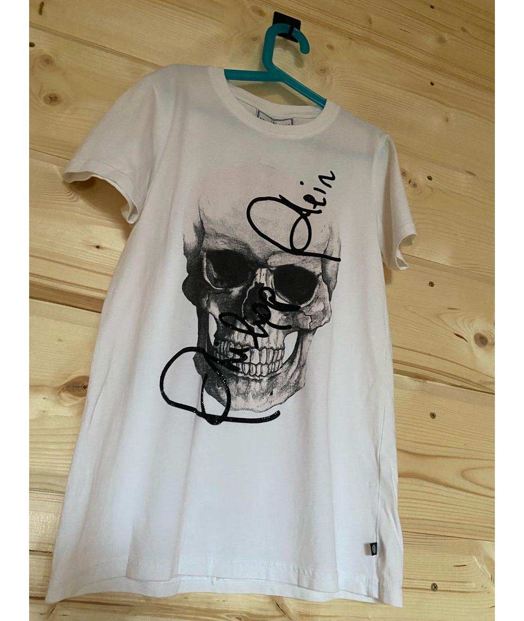 PHILIPP PLEIN Белая хлопковая детская футболка, фото 5