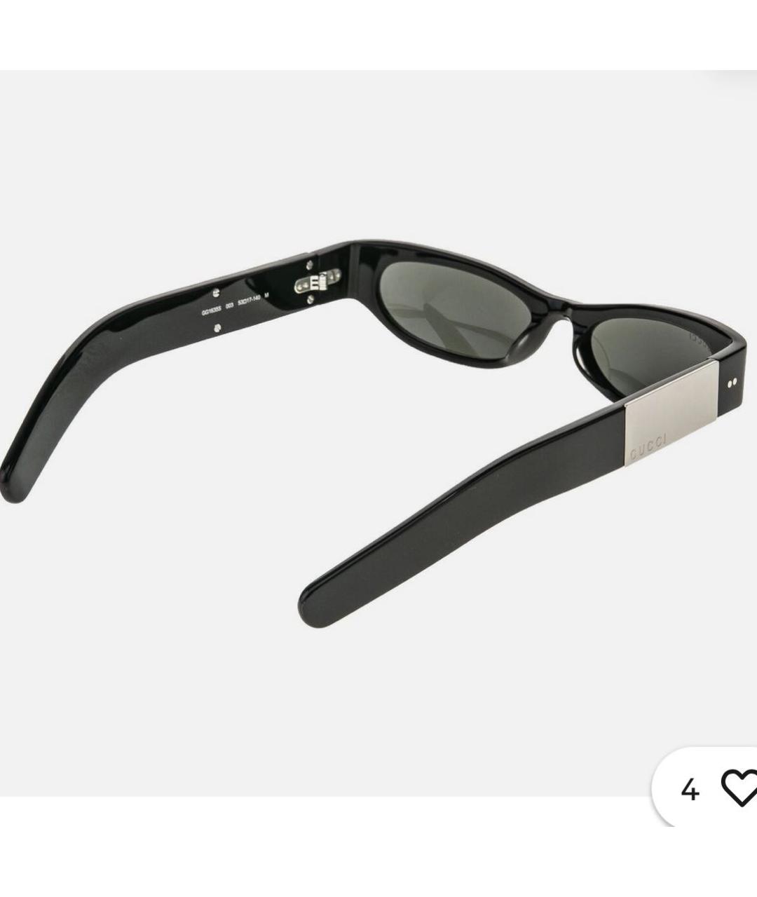 GUCCI Черные пластиковые солнцезащитные очки, фото 3