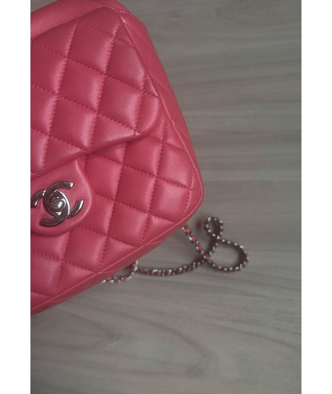 CHANEL Розовый кожаный рюкзак, фото 3