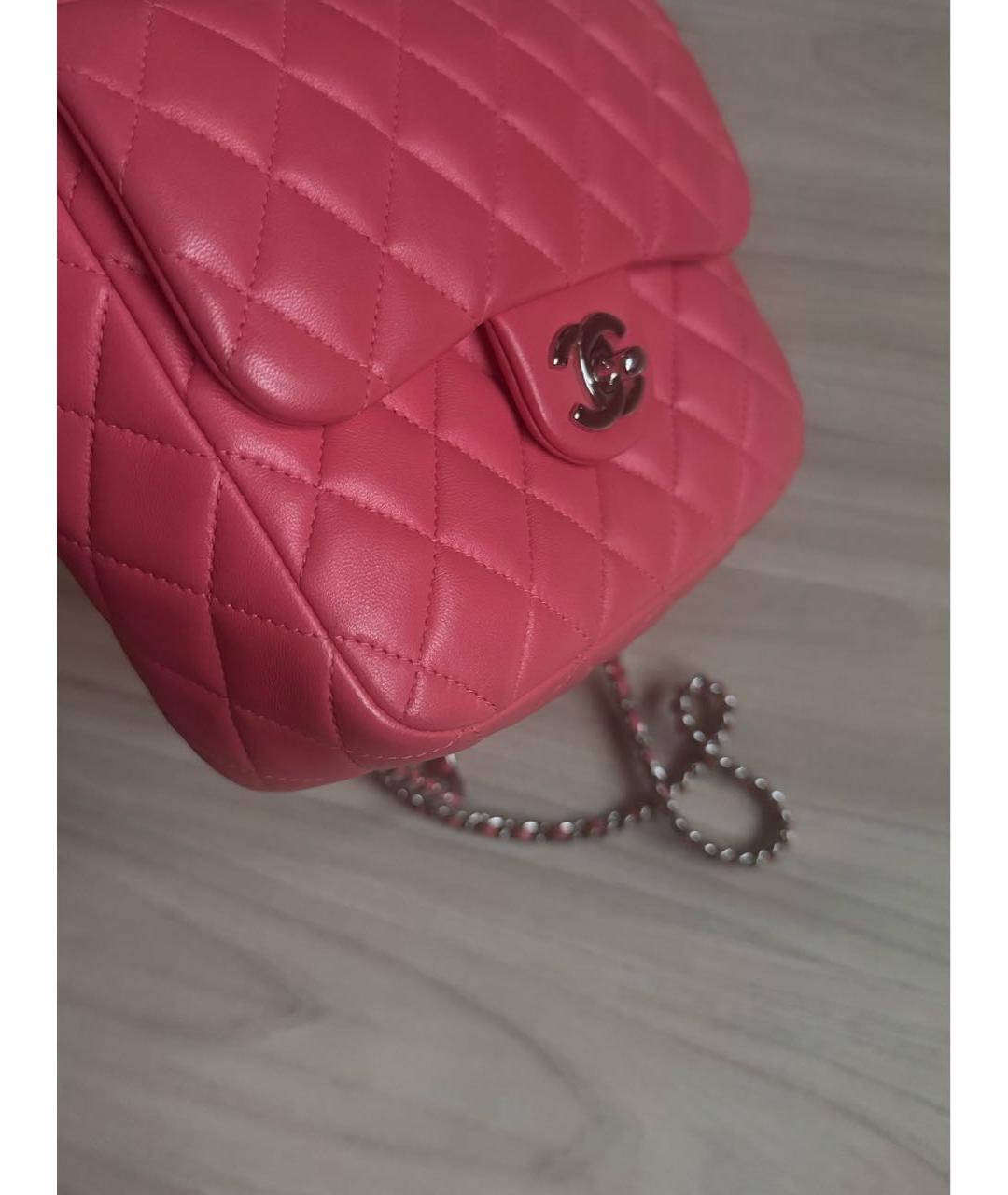 CHANEL Розовый кожаный рюкзак, фото 4