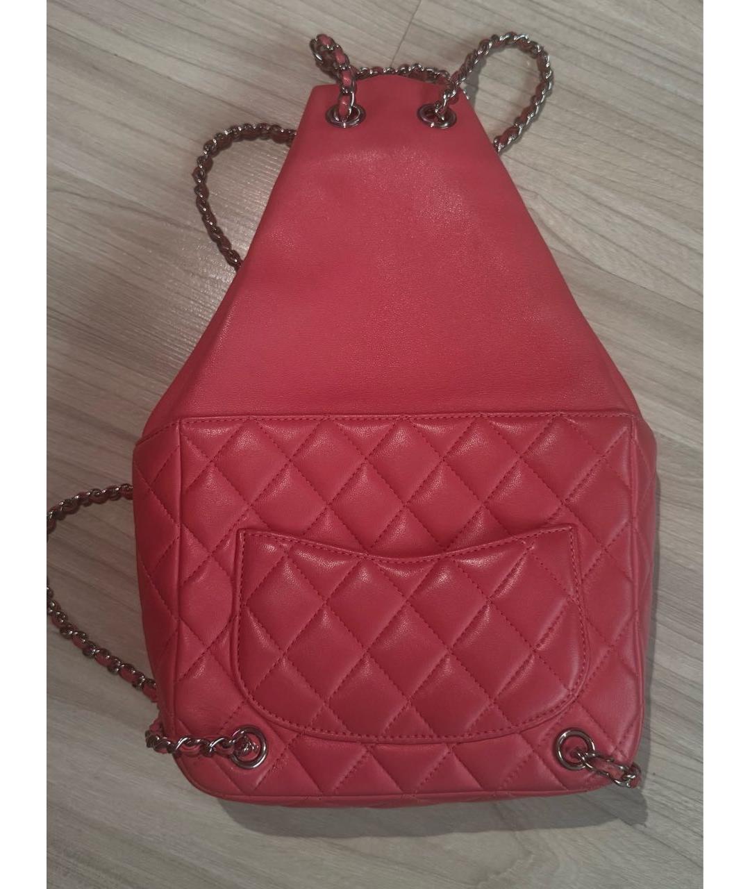 CHANEL Розовый кожаный рюкзак, фото 2